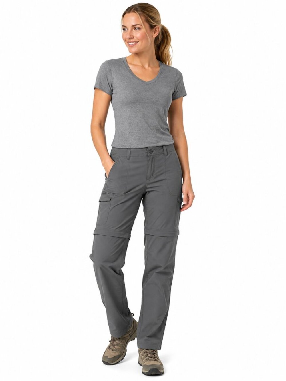 Gander Mountain Gray Convertible Outdoor Hiking Pants Womens 10 Gorpcore EUC